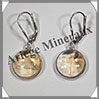 CITRINE (Naturelle) - Boucles d'Oreilles Argent - Rond - Dormeuse Ferme - Diamtre : 14 mm - W007 Brsil