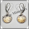 CITRINE (Naturelle) - Boucles d'Oreilles Argent - Rond - Dormeuse Ferme - Diamtre : 14 mm - W008 Brsil