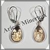 CITRINE (Naturelle) - Boucles d'Oreilles Argent - Goutte - Dormeuse Ferme - 15x10 mm - W010 Brsil