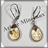 CITRINE (Naturelle) - Boucles d'Oreilles Argent - Goutte - Dormeuse Ferme - 17x10 mm - W011 Brsil