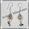 CITRINE (Naturelle) - Boucles d'Oreilles Argent - Fantaisie - Hameon - 40x8 mm - W013 Brsil