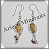 CITRINE (Naturelle) - Boucles d'Oreilles Argent - Fantaisie - Hameon - 40x8 mm - W017 Brsil