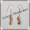 CITRINE (Naturelle) - Boucles d'Oreilles Argent - 2 Gouttes Facetes - Hameon - 30x7 mm - W020 Brsil