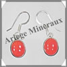 CORNALINE - Boucles d'Oreilles Argent - Ovale - Hameon - 15x10 mm - P001 Namibie