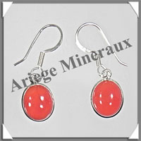 CORNALINE - Boucles d'Oreilles Argent - Ovale - Hameon - 15x10 mm - P001