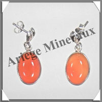 CORNALINE - Boucles d'Oreilles Argent - Ovale - Clou - 18x10 mm - W001