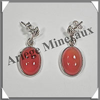 CORNALINE - Boucles d'Oreilles Argent - Ovale - Clou - 15x10 mm - W003