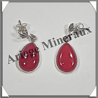 CORNALINE - Boucles d'Oreilles Argent - Goutte - Clou - 15x10 mm - W004