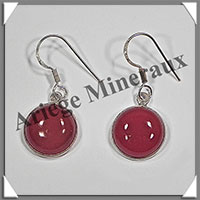CORNALINE - Boucles d'Oreilles Argent - Rond - Hameon - Diamtre : 13 mm - W005