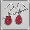 CORNALINE - Boucles d'Oreilles Argent - Goutte - Hameon - 15x10 mm - W008 Brsil