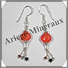 CORNALINE - Boucles d'Oreilles Argent - Fantaisie - Hameon - 40x10 mm - W013 Brsil
