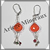 CORNALINE - Boucles d'Oreilles Argent - Fantaisie - Dormeuse Ferme - 35x10 mm - W015 Brsil