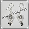 CRISTAL de ROCHE - Boucles d'Oreilles Argent - Fantaisie - Hameon - 35x10 mm - W001 Brsil