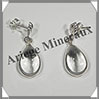 CRISTAL de ROCHE - Boucles d'Oreilles Argent - Goutte - Clou - 15x10 mm - W003 Brsil