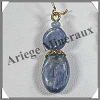 CYANITE - Boucles d'Oreilles Composes - Disque 6 mm et Ovale 8x12 mm - 35 mm - C002