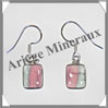 FLUORITE - Boucles d'Oreilles Argent - Rectangle - Hameon - 10x8 mm - P001 Chine
