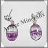 FLUORITE - Boucles d'Oreilles Argent - Ovale - Clou - 18x10 mm - W001 Chine