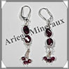 GRENAT - Boucles d'Oreilles Argent - Fantaisie - Dormeuse Ferme - 40x5 mm - W001 Brsil
