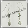 LABRADORITE - Boucles d'Oreilles Argent - 2 Cabochons (2 Etages) - Hameon - 20 mm - P003 Madagascar