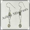 LABRADORITE - Boucles d'Oreilles Argent - 2 Cabochons (2 Etages) - Hameon - 30 mm - P004 Madagascar