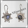 LABRADORITE - Boucles d'Oreilles Argent - Etoile - Dormeuse - 25x25 mm - P025 Madagascar