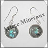 LABRADORITE - Boucles d'Oreilles Argent - Rond - Hameon - Diamtre : 15 mm - W002 Madagascar