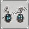 LABRADORITE - Boucles d'Oreilles Argent - Ovale - Clou - 13x9 mm - W004 Madagascar
