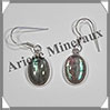 LABRADORITE - Boucles d'Oreilles Argent - Ovale - Hameon - 15x10 mm - W007 Madagascar