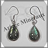 LABRADORITE - Boucles d'Oreilles Argent - Goutte - Hameon - 15x10 mm - W008 Madagascar