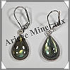 LABRADORITE - Boucles d'Oreilles Argent - Goutte - Dormeuse Ferme - 15x10 mm - W012 Madagascar