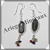 LABRADORITE - Boucles d'Oreilles Argent - Fantaisie - Hameon - 45x10 mm - W014 Madagascar