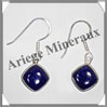 LAPIS LAZULI - Boucles d'Oreilles Argent - Losange - Hameon - 15x15 mm - P001 Afghanistan