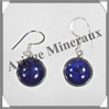 LAPIS LAZULI - Boucles d'Oreilles Argent - Rond - Hameon - Diamtre : 15 mm - W002 Afghanistan