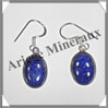 LAPIS LAZULI - Boucles d'Oreilles Argent - Ovale - Hameon - 18x10 mm - W003 Afghanistan