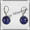 LAPIS LAZULI - Boucles d'Oreilles Argent - Rond - Dormeuse Ferme - Diamtre : 15 mm - W004 Afghanistan