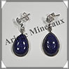 LAPIS LAZULI - Boucles d'Oreilles Argent - Goutte - Clou - 15x10 mm - W007 Afghanistan