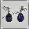 LAPIS LAZULI - Boucles d'Oreilles Argent - Goutte - Clou - 15x10 mm - W008 Afghanistan