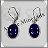 LAPIS LAZULI - Boucles d'Oreilles Argent - Ovale - Dormeuse Ferme - 15x10 mm - W013 Afghanistan