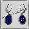 LAPIS LAZULI - Boucles d'Oreilles Argent - Ovale - Dormeuse Ferme - 15x10 mm - W014 Afghanistan