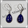 LAPIS LAZULI - Boucles d'Oreilles Argent - Goutte - Dormeuse Ferme - 10x10 mm - W017 Afghanistan