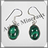 MALACHITE - Boucles d'Oreilles Argent - Ovale - Hameon - 18x10 mm - W001 Zare