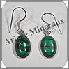MALACHITE - Boucles d'Oreilles Argent - Ovale - Hameon - 15x10 mm - W006 Zare