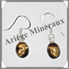 OEIL de TIGRE - Boucles d'Oreilles Argent - Ovale - Hameon - 10x8 mm - P002 Afrique du Sud