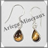 OEIL de TIGRE - Boucles d'Oreilles Argent - Goutte - Hameon - 10x8 mm - P004 Afrique du Sud