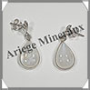 PIERRE de LUNE Bleue (Spectrolite) - Boucles d'Oreilles Argent - Goutte - Clou - 15x10 mm - W005 Brsil