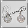 PIERRE de LUNE Bleue (Spectrolite) - Boucles d'Oreilles Argent - Rond - Hameon - Diamtre : 14 mm - W006 Brsil
