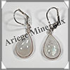 PIERRE de LUNE Bleue (Spectrolite) - Boucles d'Oreilles Argent - Goutte - Dormeuse Ferme - 15x10 mm - W010 Brsil