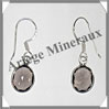 QUARTZ FUME - Boucles d'Oreilles Argent - Ovale Facet - Hameon - 15x10 mm - P004 Brsil