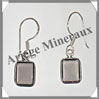 QUARTZ FUME - Boucles d'Oreilles Argent - Rectangle Facet - Hameon - 10x8 mm - P005 Brsil