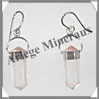 QUARTZ ROSE - Boucles d'Oreilles Argent - Pendant - Hameon - 30x10 mm - C001 Brsil